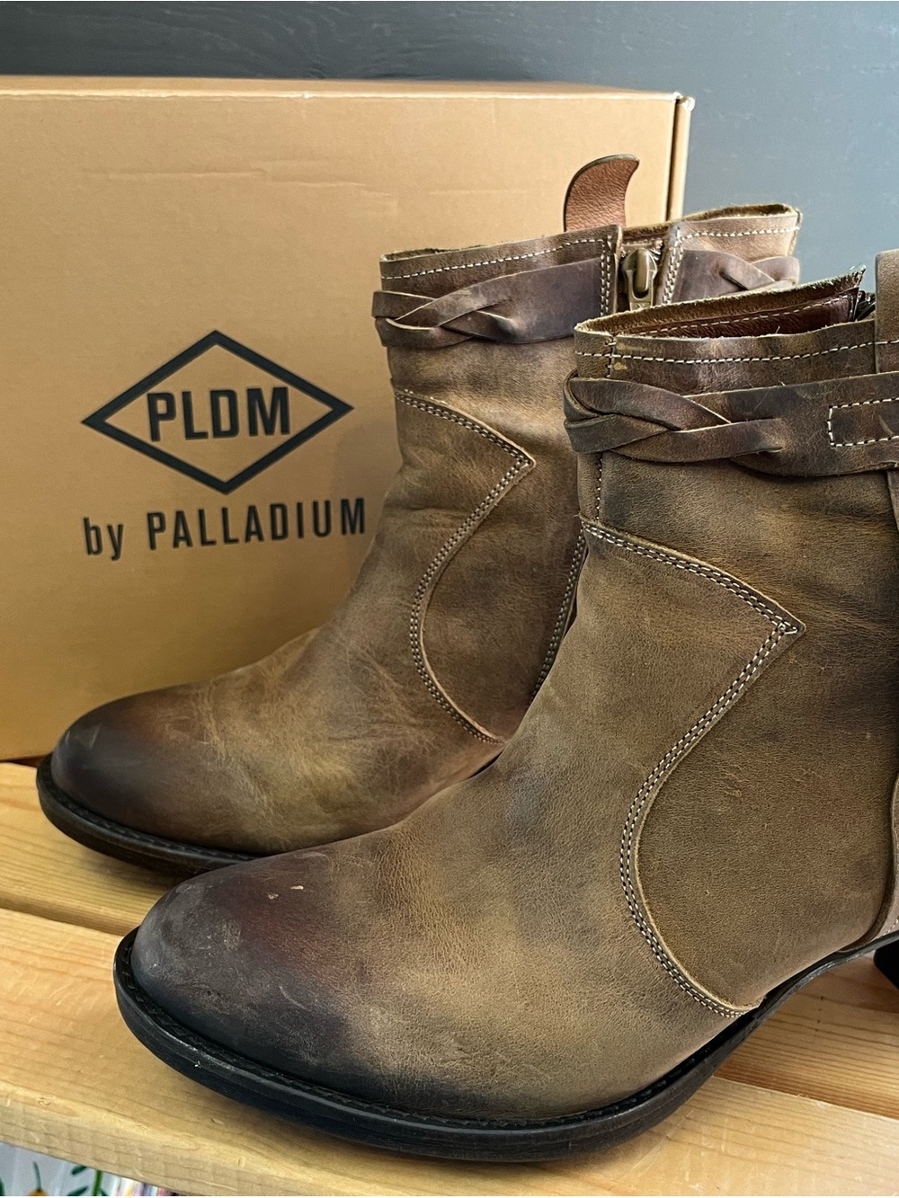 Brown Leather Ankle Booties